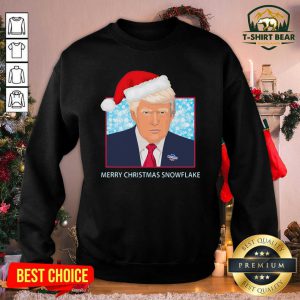 Merry Christmas Snowflake Donald Trump Wear Hat Santa Sweatshirt - Design by T-shirtbear.com