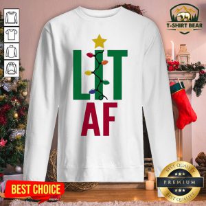 Hot Lit Af Light Christmas Sweatshirt - Design By T-shirtbear.com