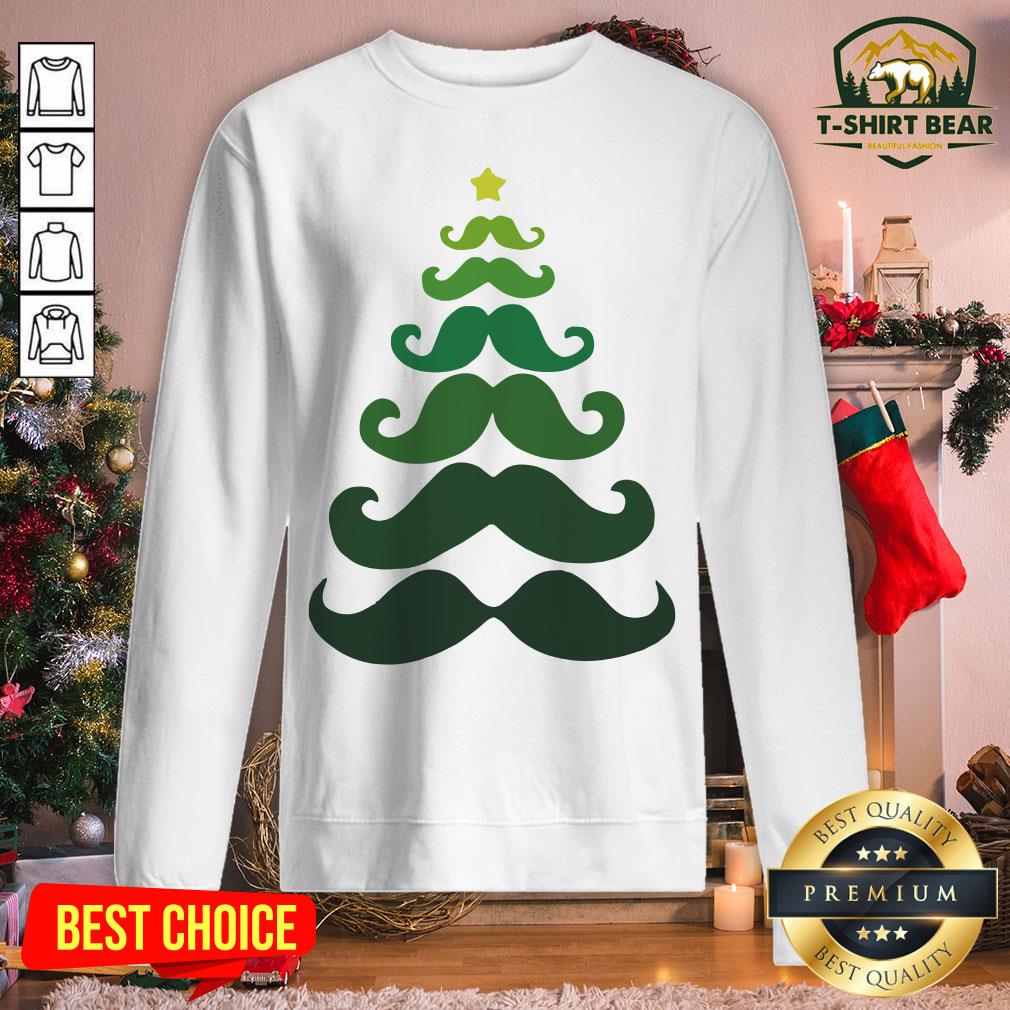 Funny Mustache Christmas Tree Sweatshirt - Design By T-shirtbear.com Funny Mustache Christmas Tree Sweatshirt - Design By T-shirtbear.com