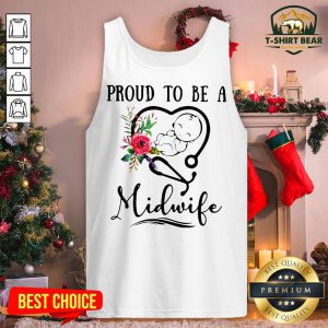 Pretty Flower Nurse Proud To Be A Midwife Tank Top - Design By T-shirtbear.com
