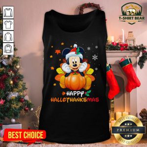 Awesome Mickey Mouse Santa Happy Hallothanksmas Tank Top - Design By T-shirtbear.com