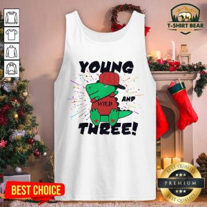 Young Wild And Three Dabbing Dinosaur Trex Birthday Tank Top - Design by T-shirtBear.com