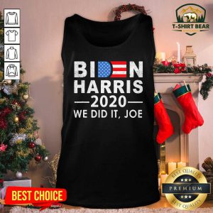 Biden Harris 2020 We Did It Joe American Flag Election Tank Top - Design by T-shirtbear.com