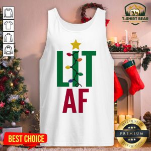 Hot Lit Af Light Christmas Tank Top - Design By T-shirtbear.com