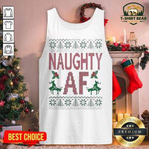 Premium Naughty AF Ugly Christmas Tank Top - Design By T-shirtbear.com