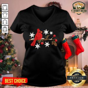 Premium Cardinal Personalized Christmas V-neck - Design By T-shirtbear.com