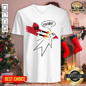 Funny Ouchie Sketch Deadpool V-neck - Design By T-shirtbear.com