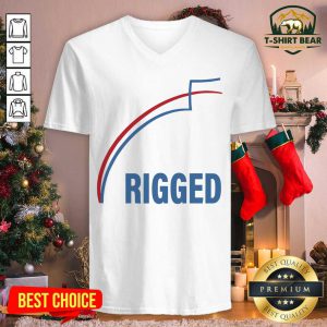 Rigged Election 2020 Fraud V-neck - Design by T-shirtBear.com