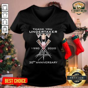 Thank You Undertaker 1990 2020 Signature 30th Anniversary V-neck - Design by T-shirtBear.com