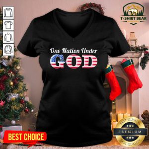 Good One Nation Under God American Flag V-neck - Design By T-shirtbear.com