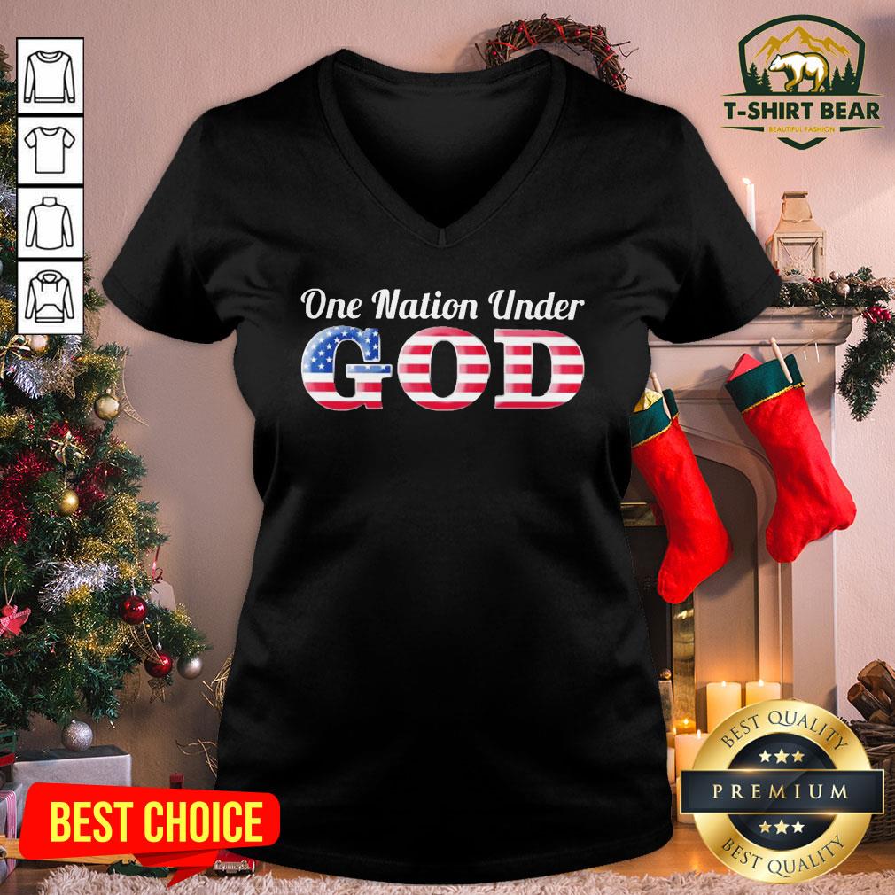 Good One Nation Under God American Flag V-neck - Design By T-shirtbear.com Good One Nation Under God American Flag V-neck - Design By T-shirtbear.com