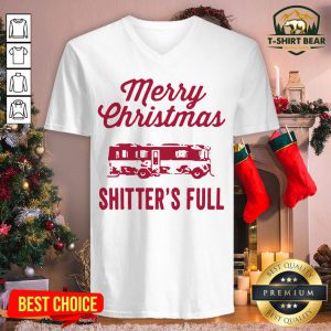 Cute Merry Christmas Shitter’s Full V-neck - Design By T-shirtbear.com