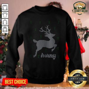 Reindeer Horny Ugly Christmas Sweatshirt - Design by T-shirtbear.com