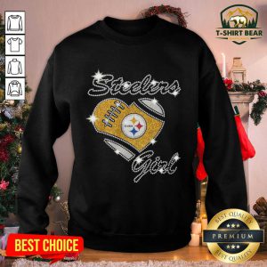 Pittsburgh Steelers Girl Heart Diamond Sweatshirt - Design by T-shirtbear.com