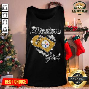 Pittsburgh Steelers Girl Heart Diamond Tank Top - Design by T-shirtbear.com