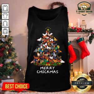 Merry Chickmas Chicken Christmas Tree Rooster Xmas Tank Top - Design by T-shirtbear.com
