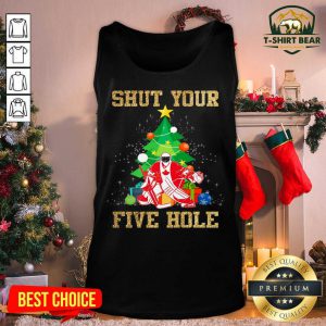 Shut Your Five Hole Ice Hockey Goalie Canadians Tank Top - Design by T-shirtbear.com