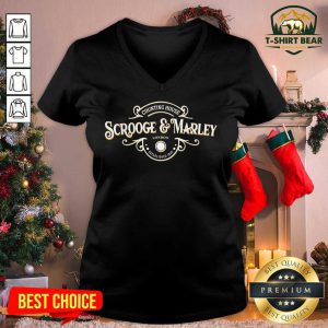 Scrooge And Marley Counting House Christmas Ebenezer V-neck - Design by T-shirtbear.com