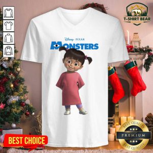 Disney Pixar Boo Monsters V-neck - Design by T-shirtbear.com