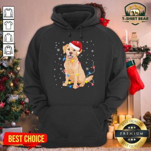 Labrador Dog Santa Hat Christmas Lights Xmas Hoodie - Design by T-shirtbear.com