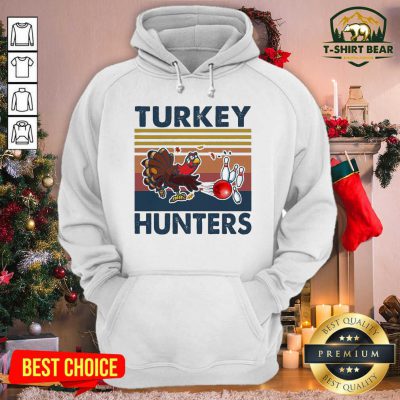 Bowling Turkey Hunters Vintage Retro Hoodie - Design by T-shirtbear.com