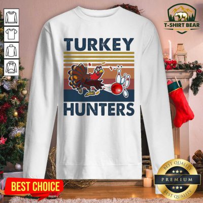 Bowling Turkey Hunters Vintage Retro Sweatshirt - Design by T-shirtbear.com
