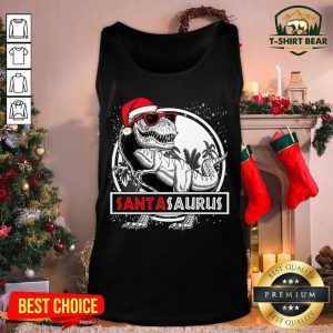 Santasaurus Dinosaur Christmas Tank Top - Design by T-shirtbear.com