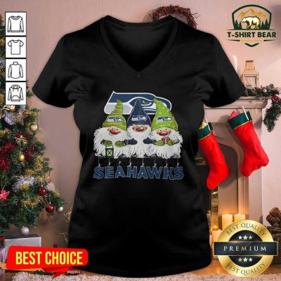 Seattle Seahawks Gnomies Christmas V-neck - Design by T-shirtbear.com Seattle Seahawks Gnomies Christmas V-neck - Design by T-shirtbear.com