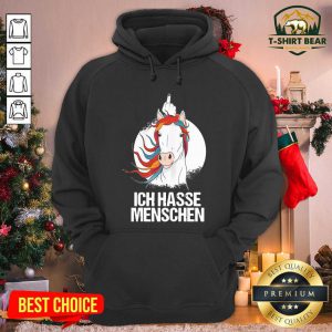 Ich Hasse Menschen Mittelfinger Cooles Horse Hoodie - Design by T-shirtbear.com