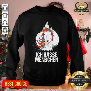 Ich Hasse Menschen Mittelfinger Cooles Horse Sweatshirt - Design by T-shirtbear.com