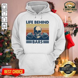 Life Behind Bars Skull Gym Vintage Retro Hoodie - Design by T-shirtbear.com