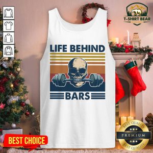 Life Behind Bars Skull Gym Vintage Retro Tank Top - Design by T-shirtbear.com