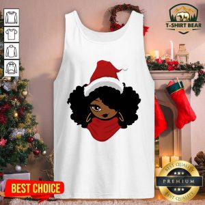 Santa Black Girl Christmas Tank Top - Design by T-shirtbear.com