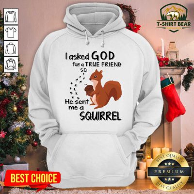 I Asked God For A True Friend So He Sent Me A Squirrel Hoodie - Design by T-shirtbear.com I Asked God For A True Friend So He Sent Me A Squirrel Hoodie - Design by T-shirtbear.com
