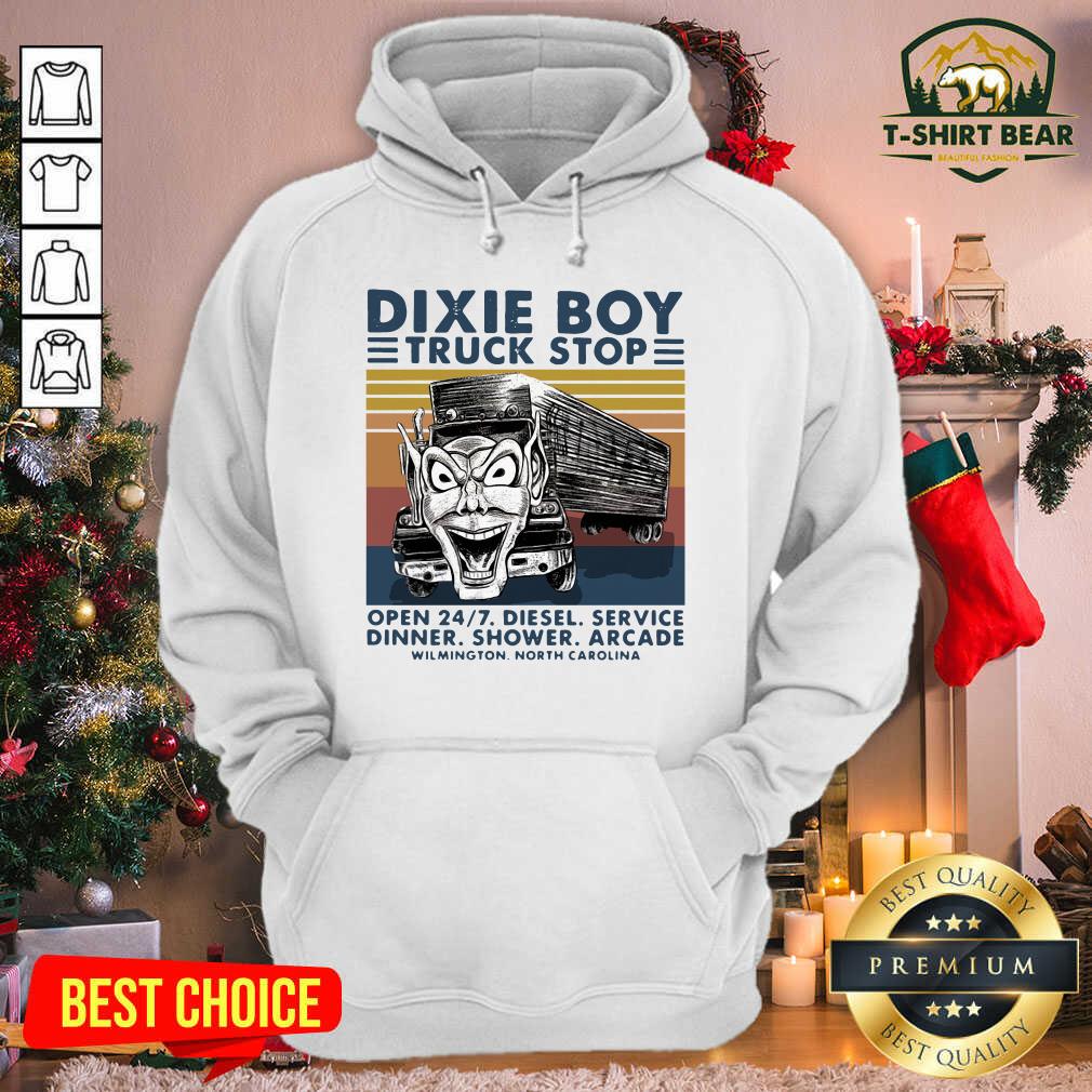 Top Dixie Boy Truck Stop Open 247 Diesel Service Dinner Shower Arcade Wilmington North Carolina Vintage Retro Shirt Dixie Boy Truck Stop Open 247 Diesel Service Dinner Shower Arcade Wilmington North Carolina Vintage Retro V-neck - Design by T-shirtbear.com