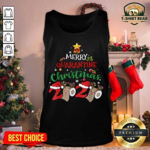 Merry Quarantine Christmas Toilet Paper 2021 Ugly Tank Top - Design by T-shirtbear.com