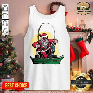 Santa Claus Fishing Tank Top - Design by T-shirtbear.com