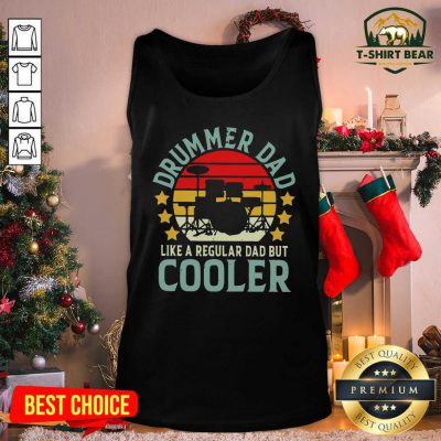 Drummer Dad Like A Regular Dad But Cooler Vintage Tank Top - Design by T-shirtbear.com