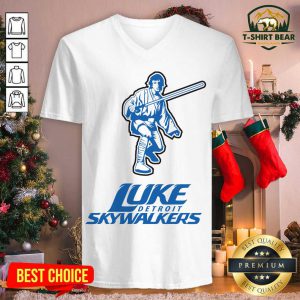 Detroit Luke Skywalkers V-neck - Design by T-shirtbear.com