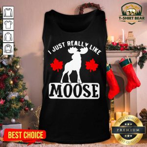 I Just Really Like Moose Tank Top - Design by T-shirtbear.com