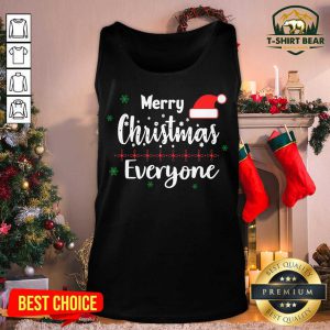 Merry Christmas Everyone Hat Santa Tank Top - Design by T-shirtbear.com