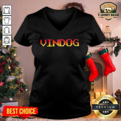 Vindog Retro Tee V-neck - Design by T-shirtbear.com
