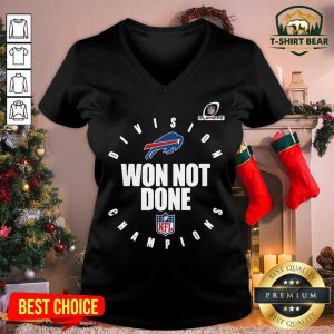 Buffalo Bills AFC East Champions 2021 Won Not Done V-neck - Design by T-shirtbear.com