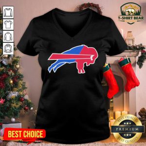 Buffalo Bills Merged Logo V-neck - Design by T-shirtbear.com