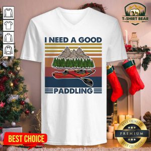 I Need A Good Paddling Moutain Rowing Vintage Retro V-neck - Design by T-shirtbear.com