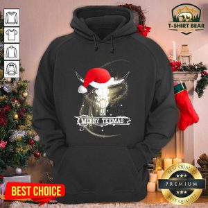 Merry Texmas Skull Cow Ugly Christmas Hoodie - Design by T-shirtbear.com