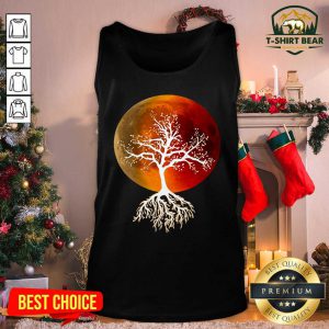 Blood Moon With Tree Moon Lunar Eclipse Moonlight Full Moon Tank Top - Design by T-shirtbear.com