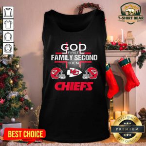 Kansas City Chiefs Cross God First Family Second Then Chiefs Tank Top - Design by T-shirtbear.com