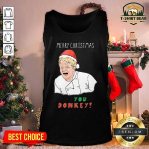 Gordon Ramsay Merry Christmas You Donkey Tank Top - Design by T-shirtbear.com