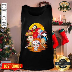 Peanuts Snoopy And Friends Horror Face On The Moon Tank Top - Design by T-shirtbear.com